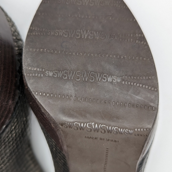 Stuart Weitzman Sable Antique Viper Karnival Slingback Heeled Sandal Size 7.5 - Picture 9 of 10